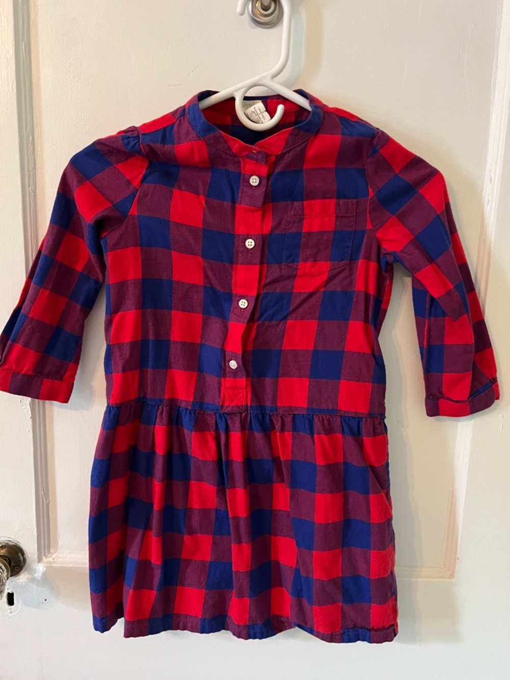 Crewcuts Red and Blue Plaid Button-Front Dress